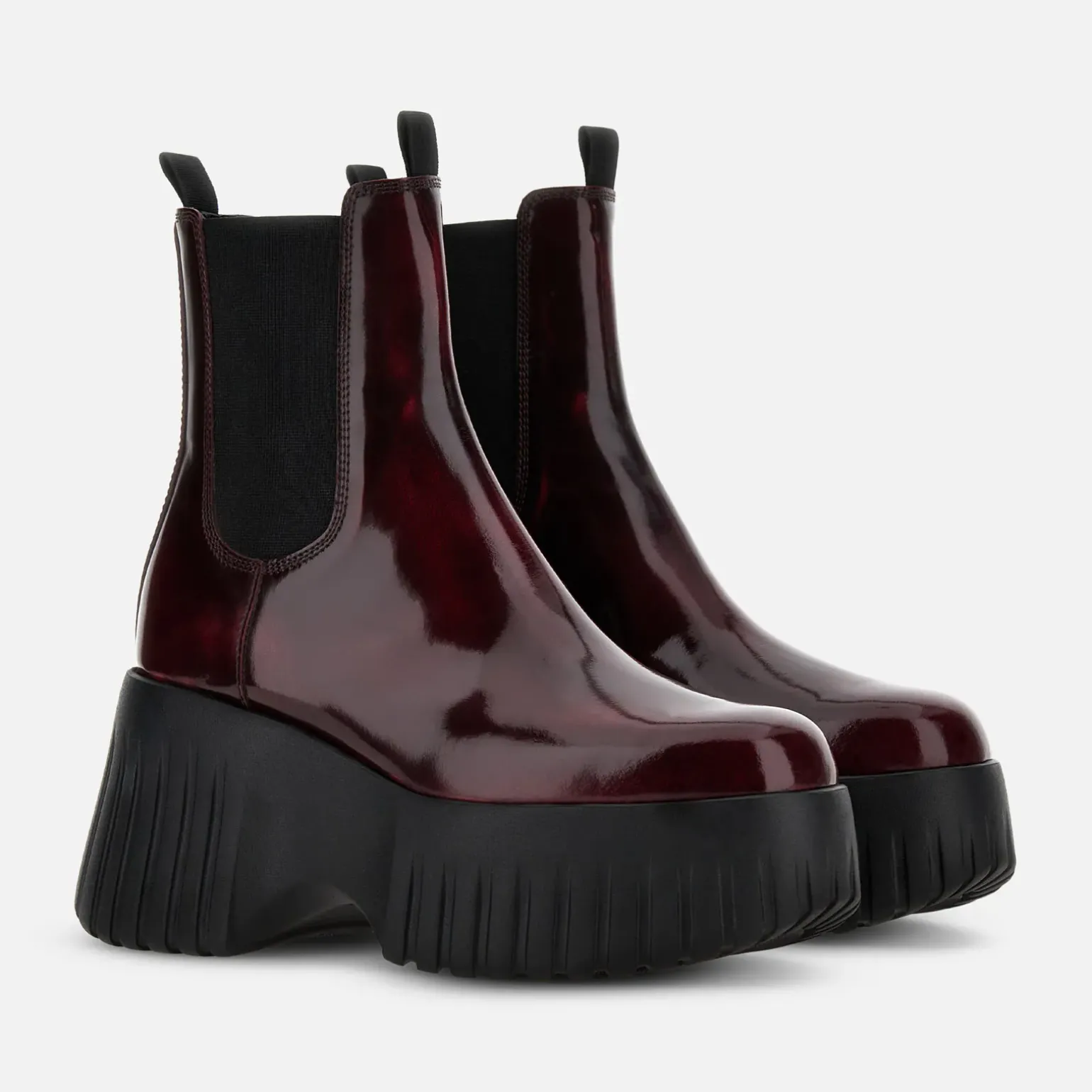 Bottes*Hogan Chelsea Boots H-Stripes Bordeaux