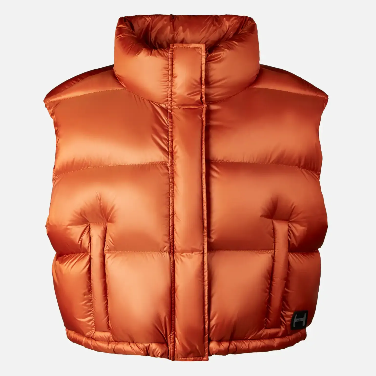 Vêtements*Hogan Gilet Doudoune Cropped Orange