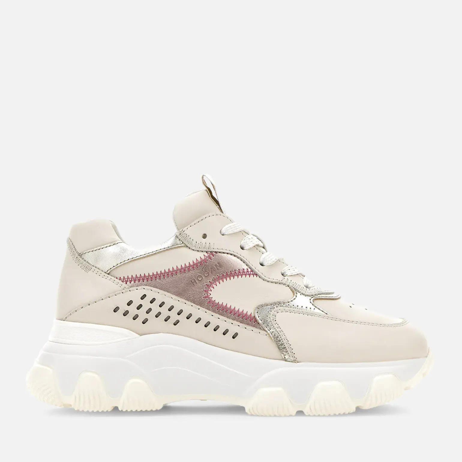 Chunky Sneakers*Hogan Hyperactive Ivoire/ Rose/ Argente