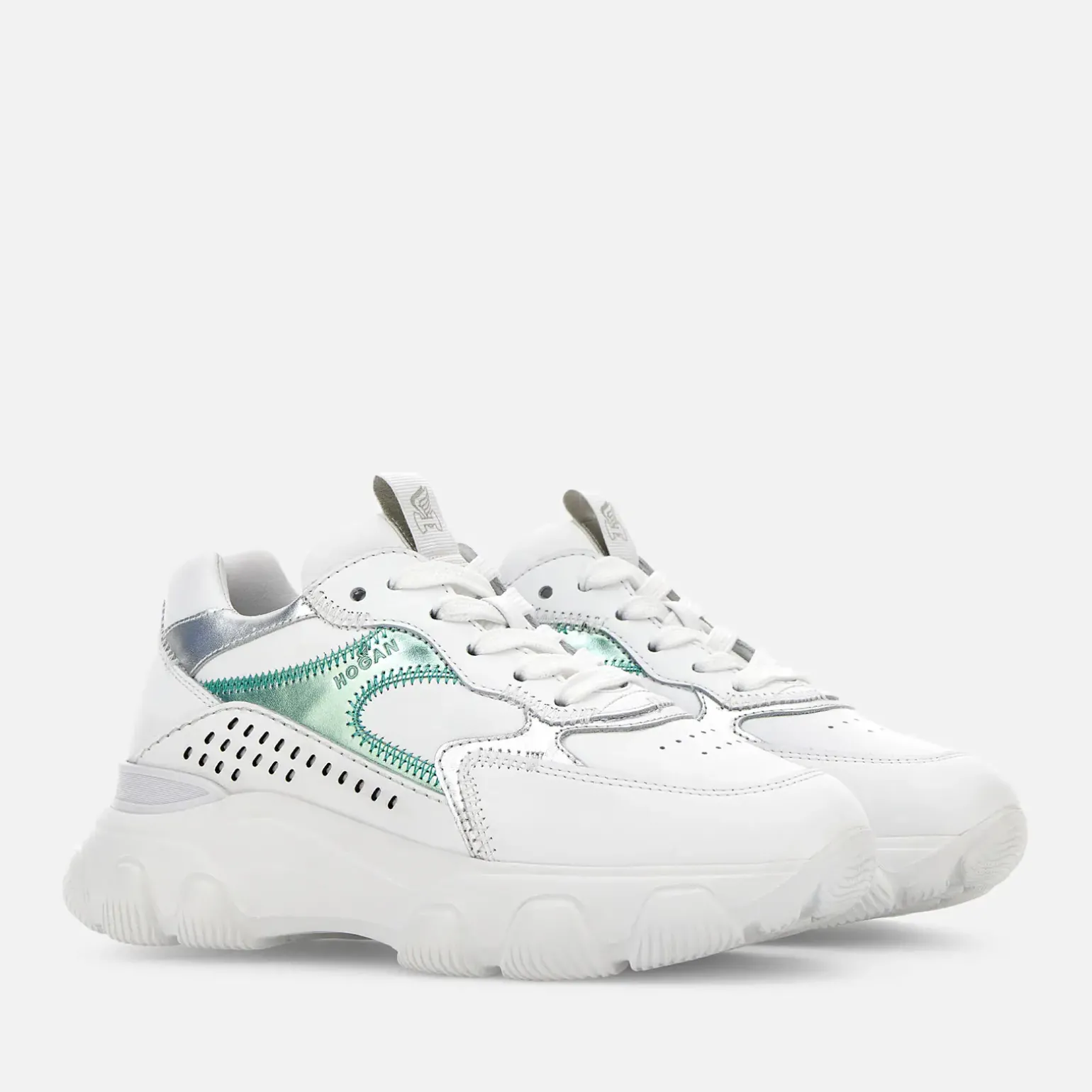 Chunky Sneakers*Hogan Hyperactive Blanc/ Argente/ Vert