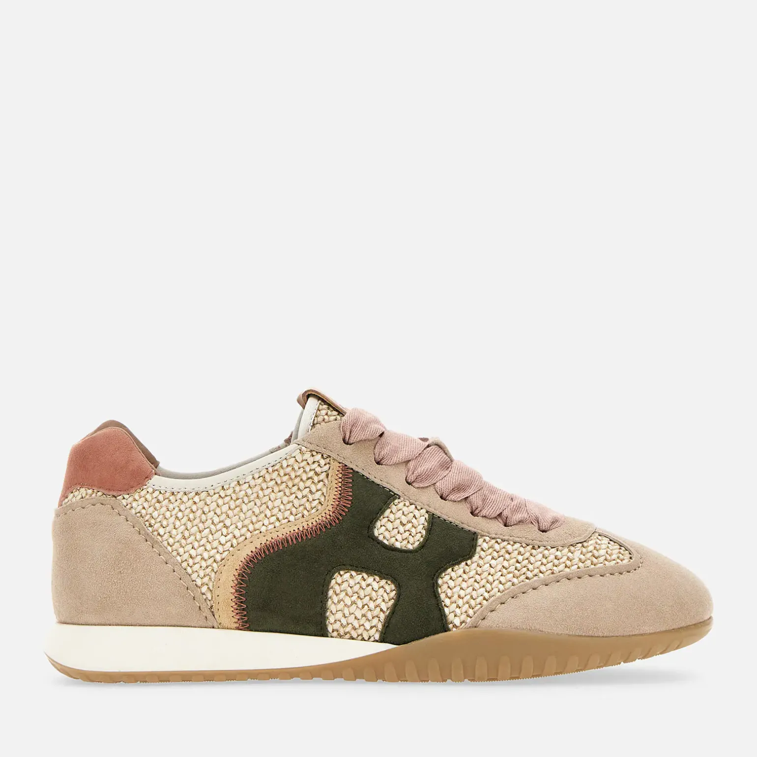 Flat Sneakers*Hogan Olympia-Z Beige/ Vert/ Rose