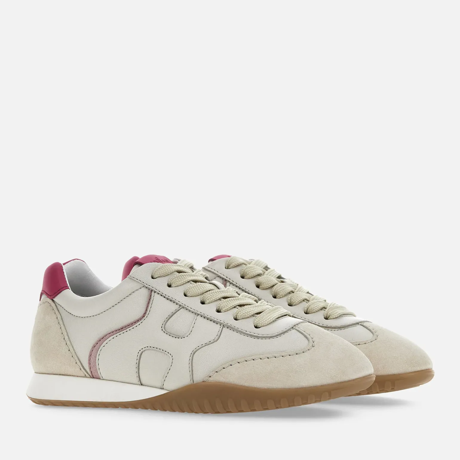 Flat Sneakers*Hogan Olympia-Z Blanc/ Ivoire/ Rose