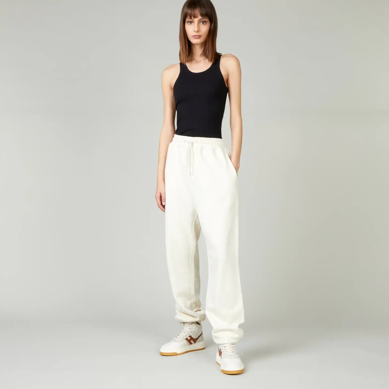 Vêtements*Hogan Pantalon Jogger Blanc