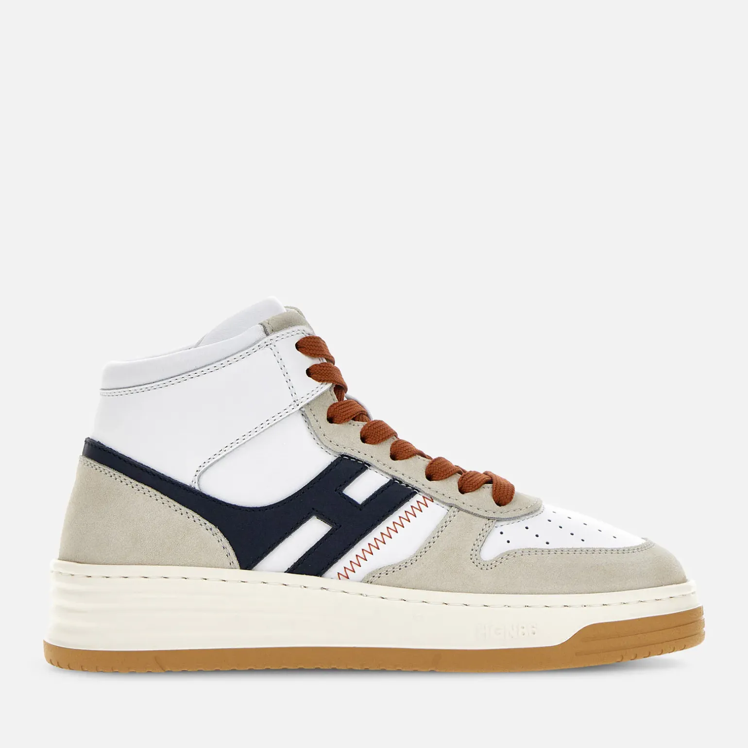 Flat Sneakers*Hogan Sneakers High Top H630 Blanc/ Gris/ Bleu