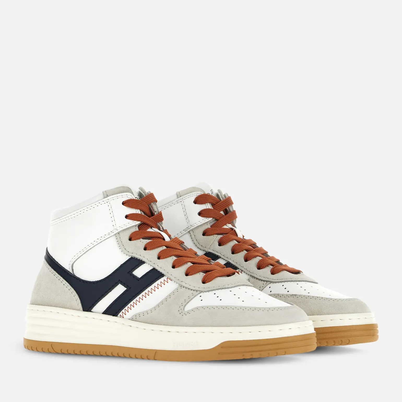 Flat Sneakers*Hogan Sneakers High Top H630 Blanc/ Gris/ Bleu