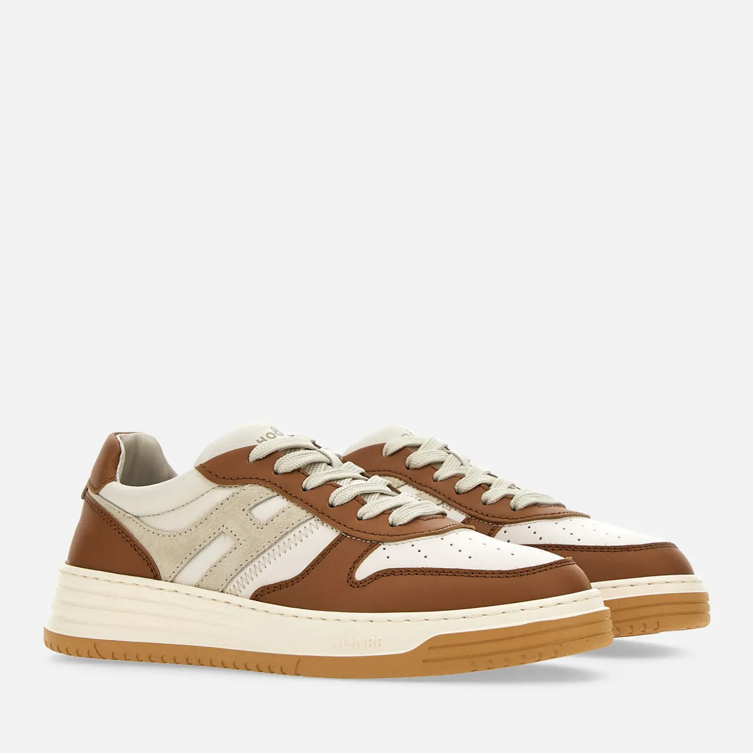 Flat Sneakers*Hogan Sneakers H630 Blanc/ Gris/ Marron