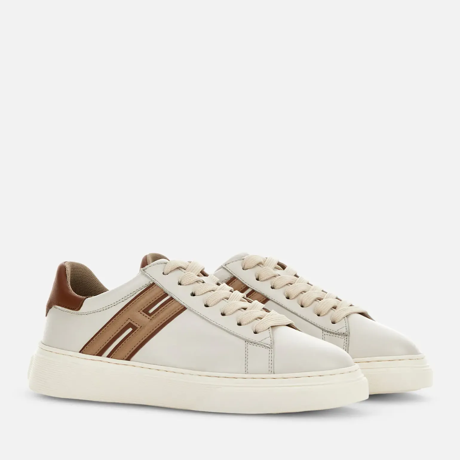 Flat Sneakers*Hogan Sneakers H365 Ivoire/ Marron