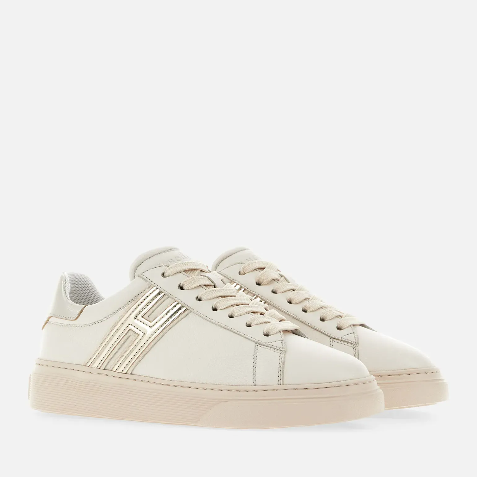 Flat Sneakers*Hogan Sneakers H365 Ivoire/ Dore