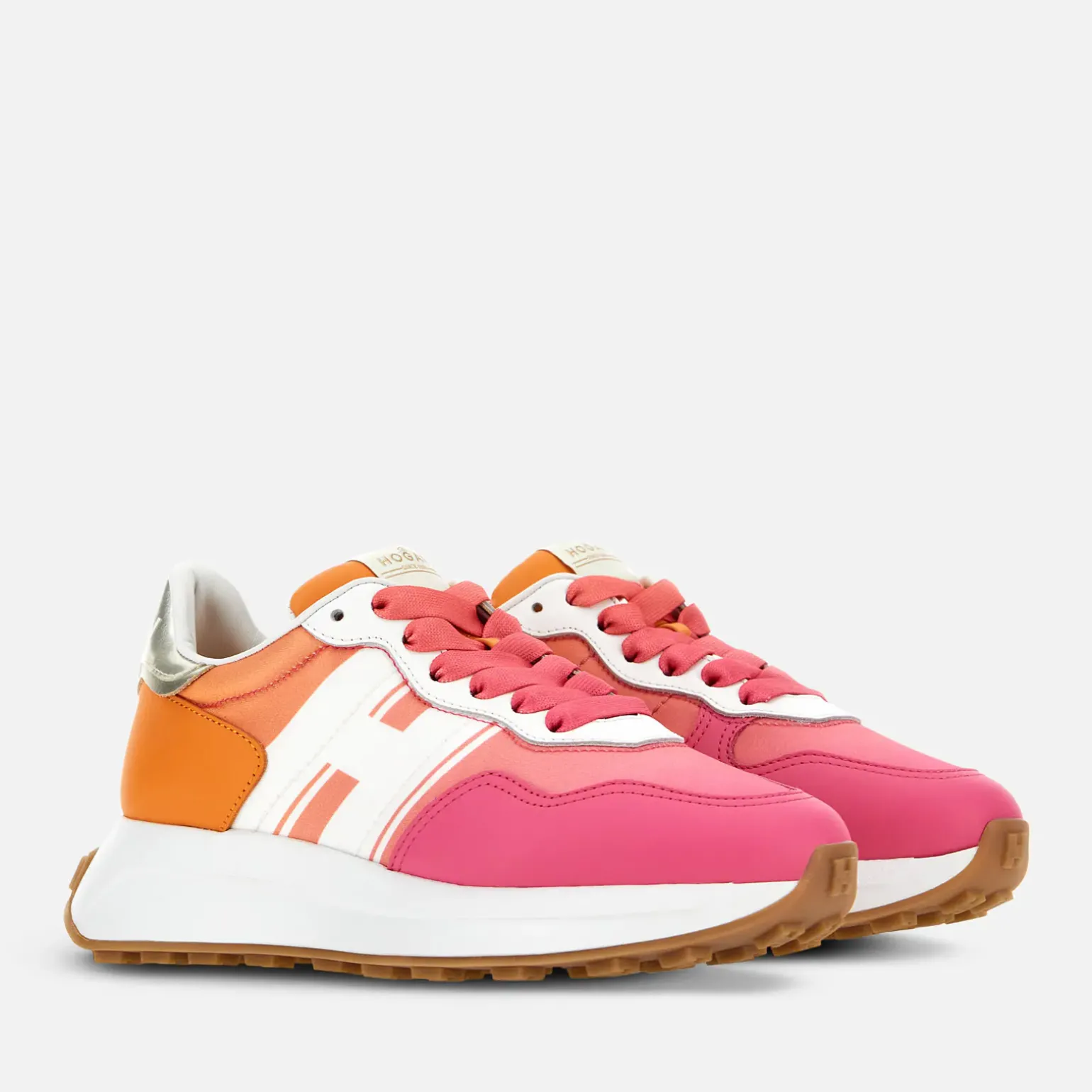 Sporty Sneakers*Hogan Sneakers H641 Blanc/ Orange/ Rose