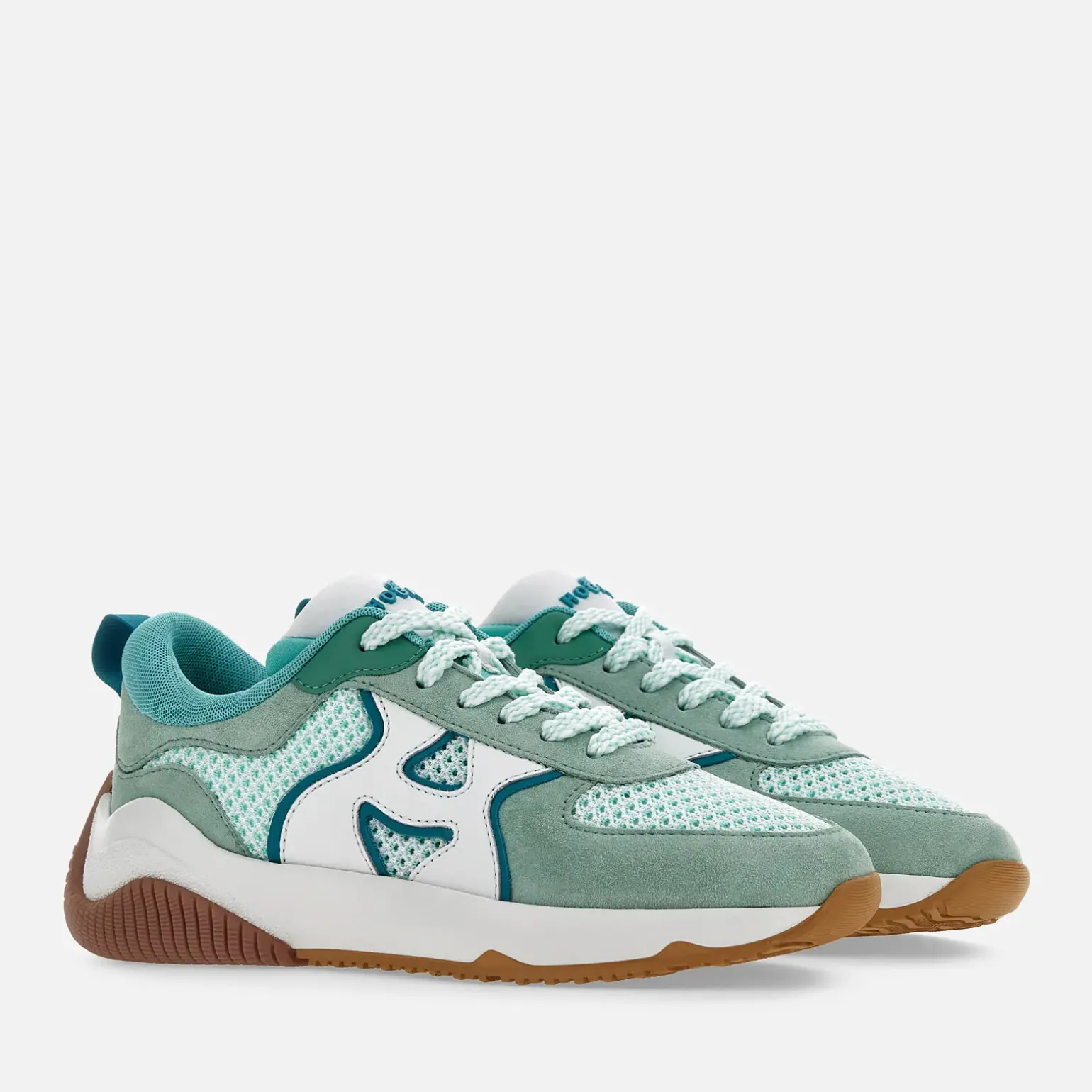 Sporty Sneakers*Hogan Sneakers H597 Bleu Ciel/ Vert/ Blanc