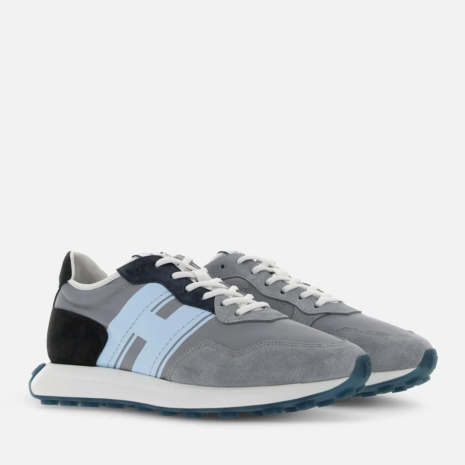 Sporty Sneakers*Hogan Sneakers H601 Gris/ Bleu Ciel/ Noir