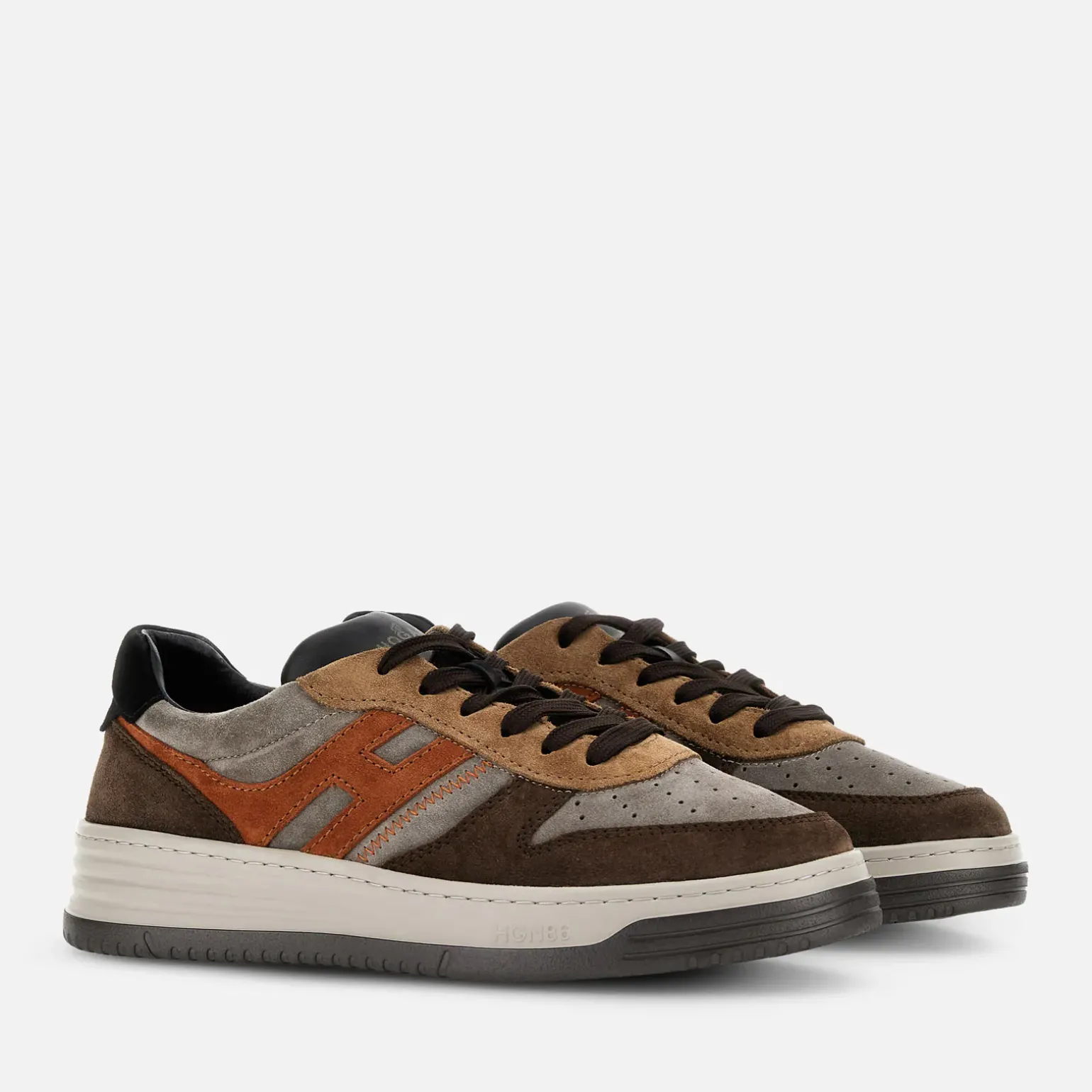 Hogan Basket*Hogan Sneakers H630 Marron/ Gris/ Orange