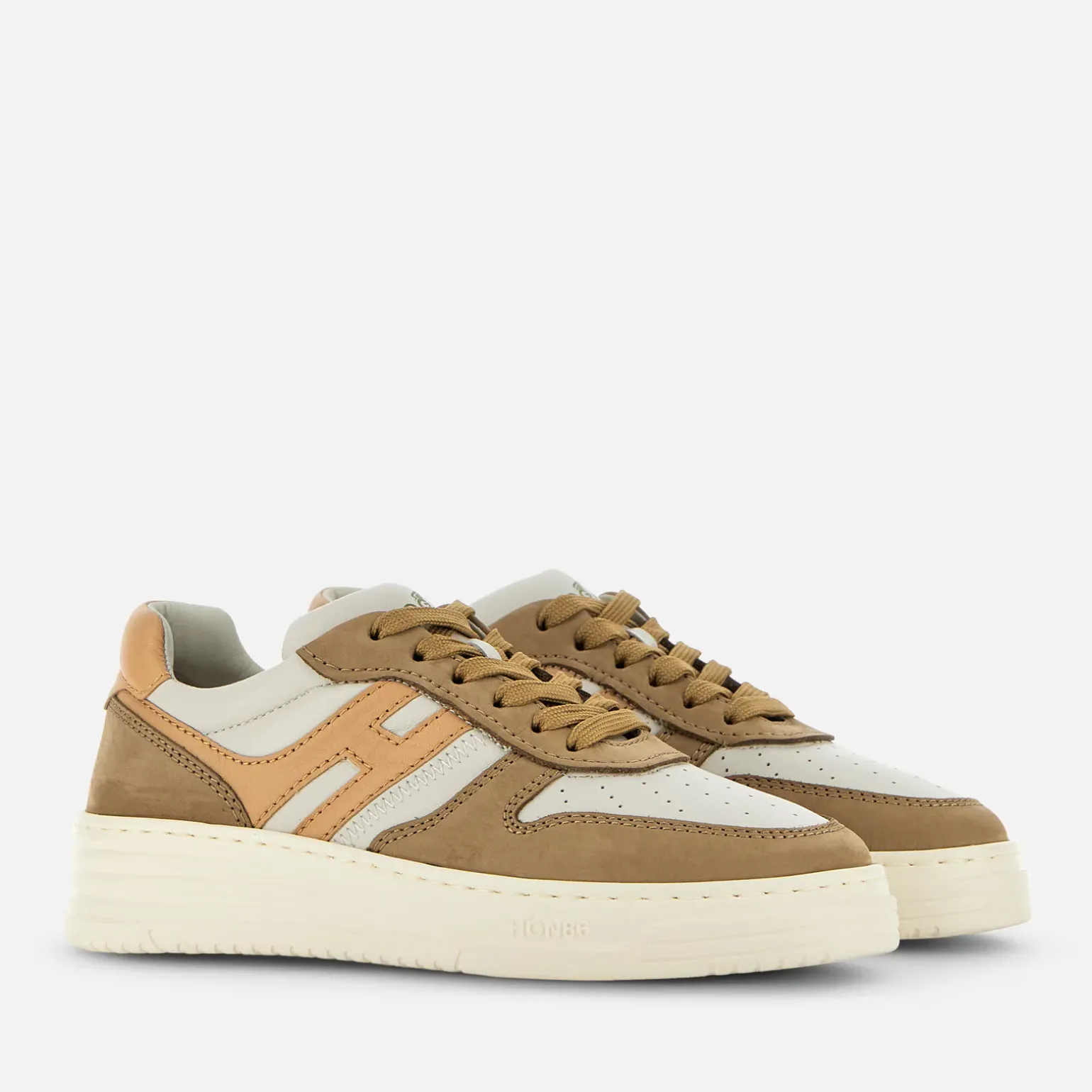 Flat Sneakers*Hogan Sneakers H630 Ivoire/ Marron/ Beige