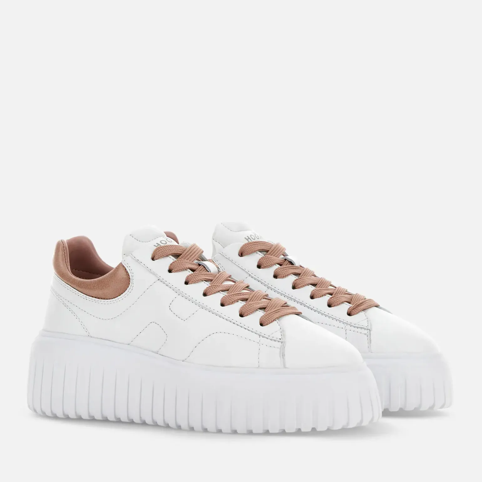 Chunky Sneakers*Hogan Sneakers H-Stripes Blanc/ Rose