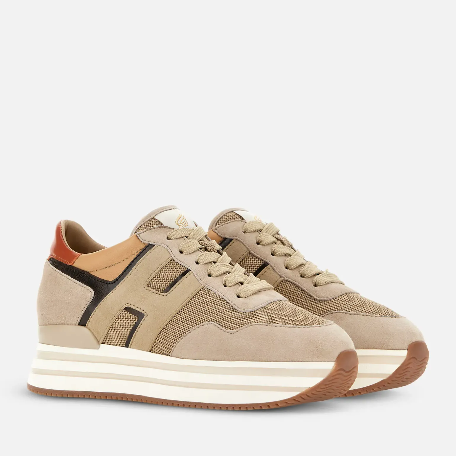 Plateforme*Hogan Sneakers Midi H222 Beige