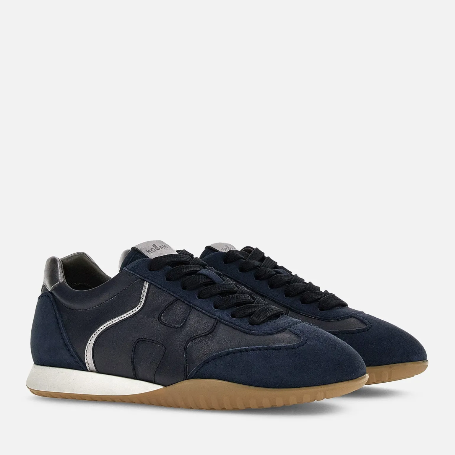 Flat Sneakers*Hogan Sneakers Olympia-Z Bleu/ Argente