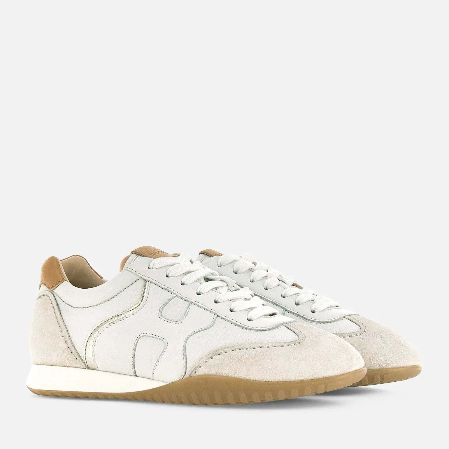 Flat Sneakers*Hogan Sneakers Olympia-Z Blanc/ Ivoire/ Marron